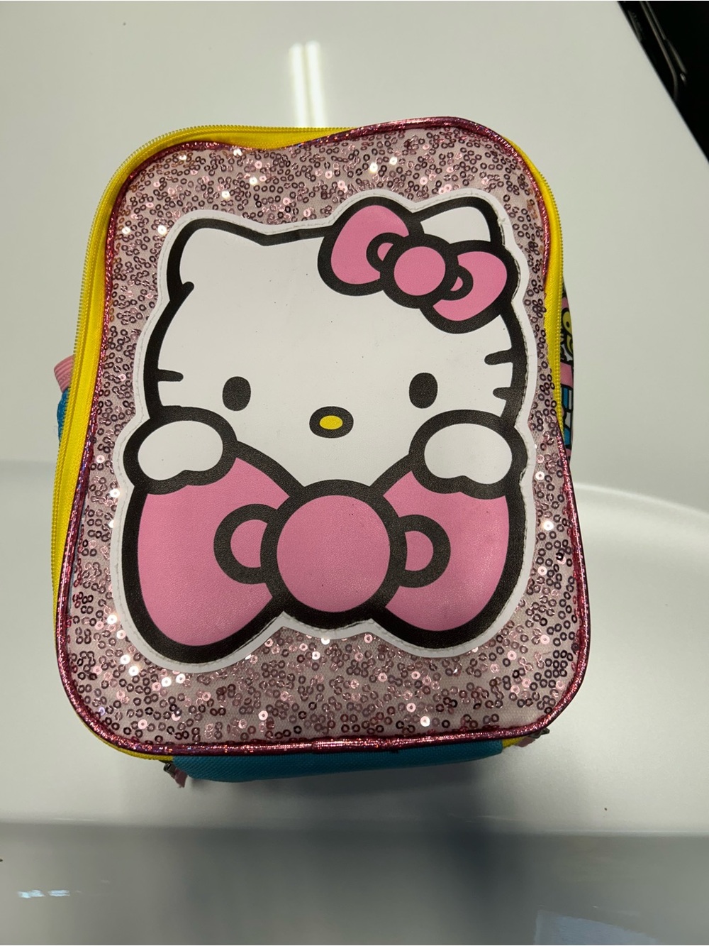 Hello Kitty Pink Sequin Lunch Bag with Yellow Trim